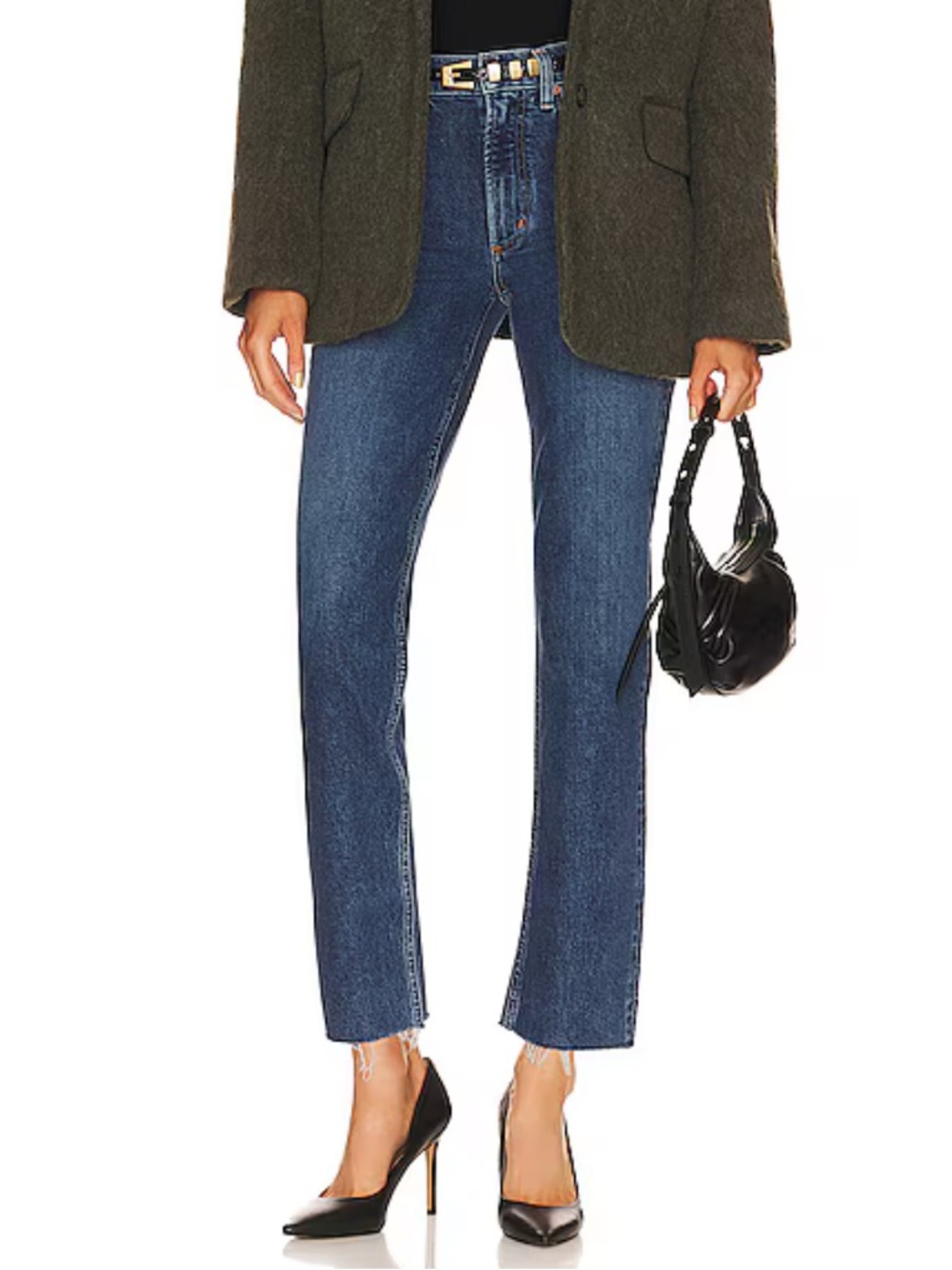 AGOLDE Kye Mid-Rise Straight Crop Jean NWOT Sz 28 Raw Hem Organic Cotton